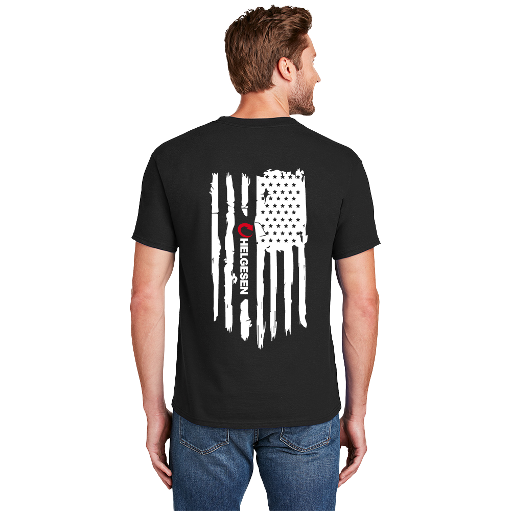 Hanes® Beefy-T® - 100% Cotton T-Shirt#- Rugged Flag
