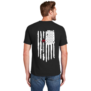 Hanes® Beefy-T® - 100% Cotton T-Shirt#- Rugged Flag