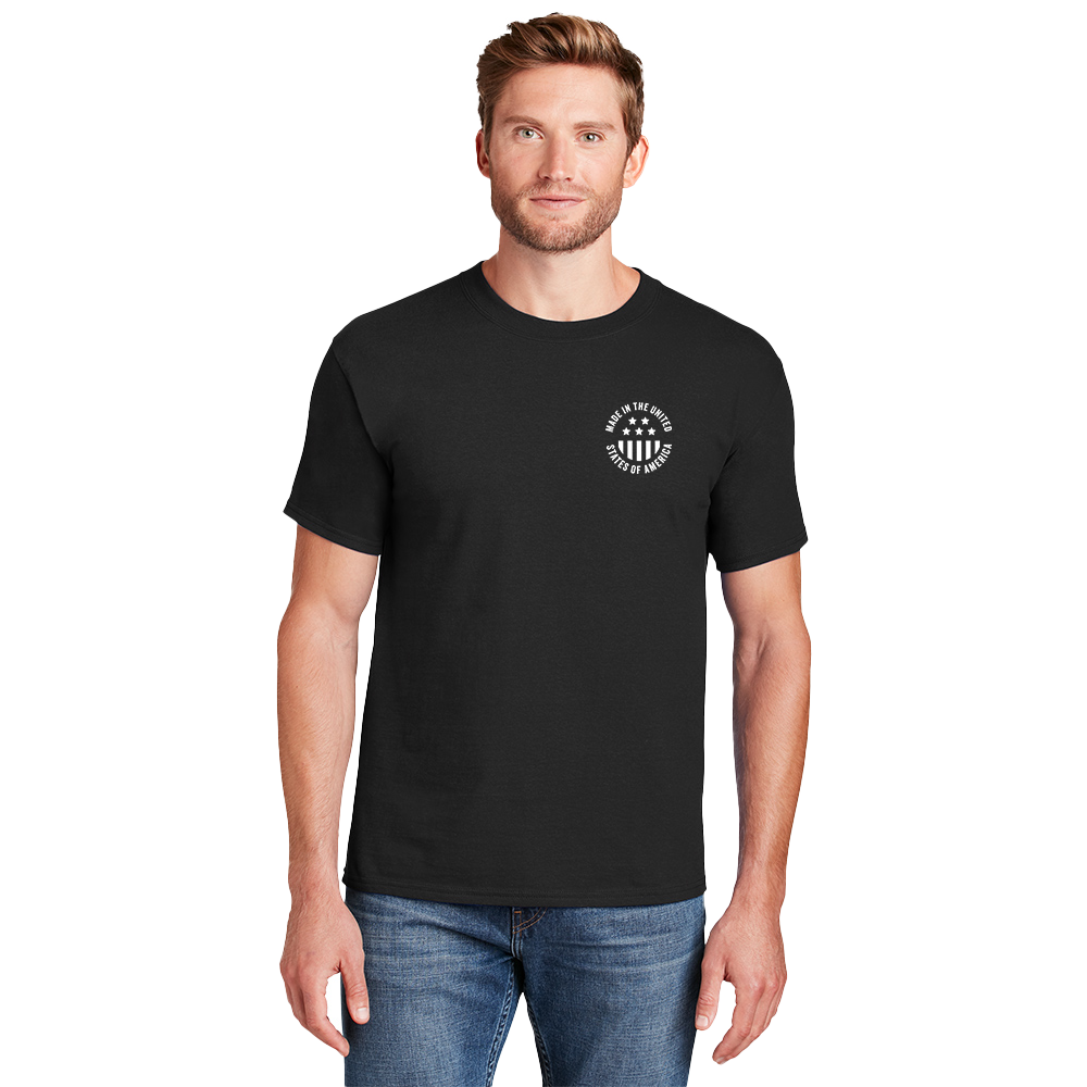 Hanes® Beefy-T® - 100% Cotton T-Shirt#- Rugged Flag