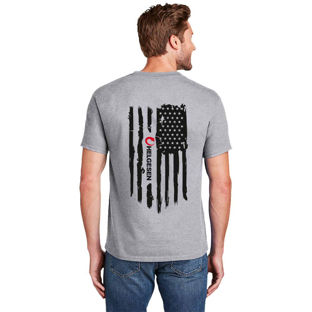Hanes® Beefy-T® - 100% Cotton T-Shirt#- Rugged Flag