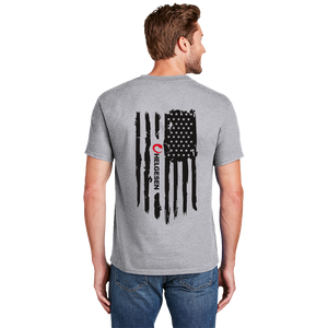 Hanes® Beefy-T® - 100% Cotton T-Shirt#- Rugged Flag