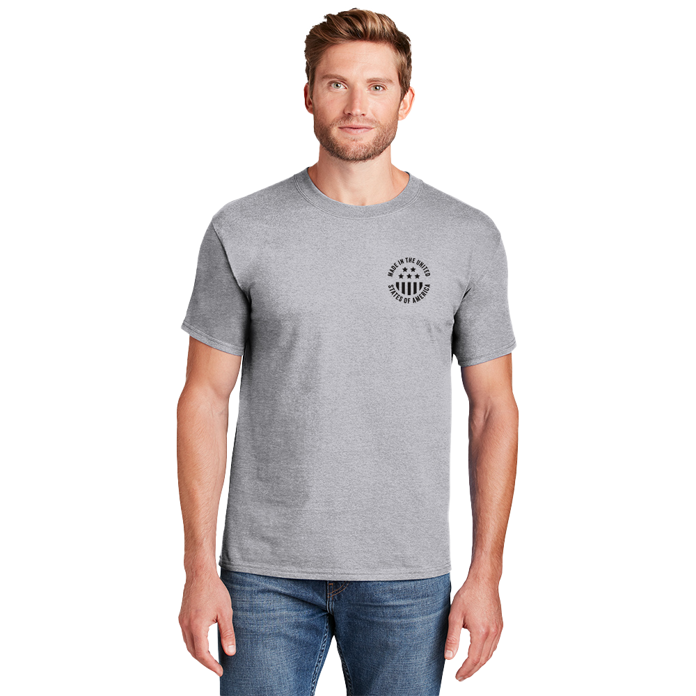 Hanes® Beefy-T® - 100% Cotton T-Shirt#- Rugged Flag