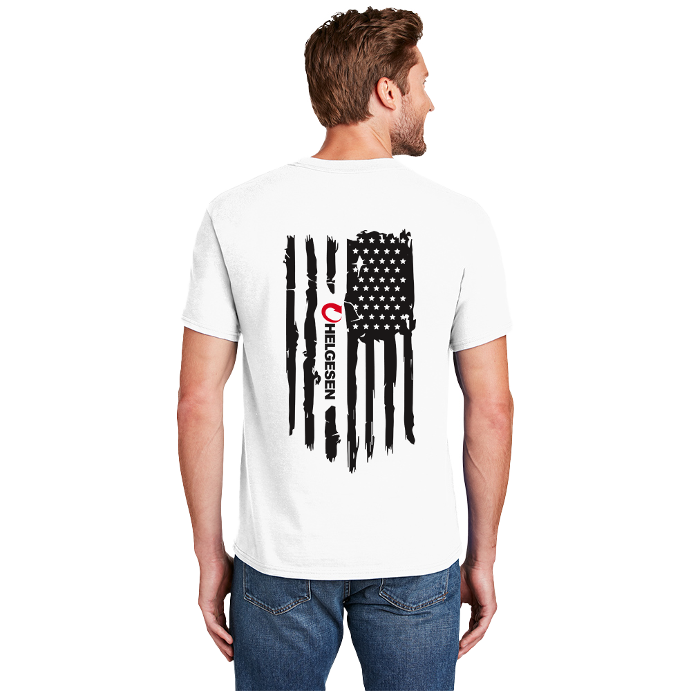 Hanes® Beefy-T® - 100% Cotton T-Shirt#- Rugged Flag