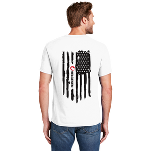 Hanes® Beefy-T® - 100% Cotton T-Shirt#- Rugged Flag