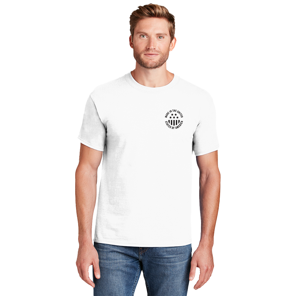 Hanes® Beefy-T® - 100% Cotton T-Shirt#- Rugged Flag