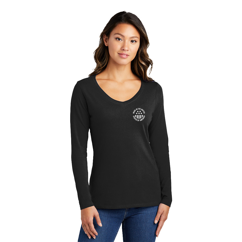 Port & Company® Ladies Long Sleeve Fan Favorite™ V-Neck Tee