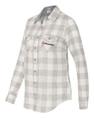 Women's Vintage Brushed Flannel Long Sleeve Shirt